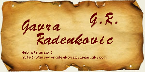 Gavra Radenković vizit kartica